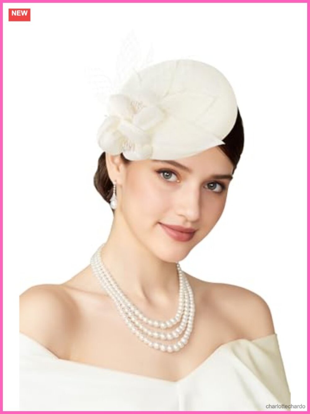 Sinamay Fascinator Derby Hat Floral Beaded Pillbox with Hair Clip